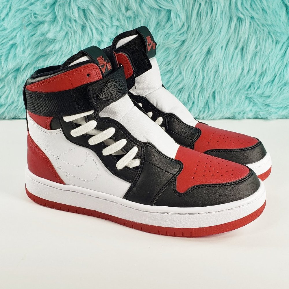 Jordan High-Top Sneakers in Red, Black & White